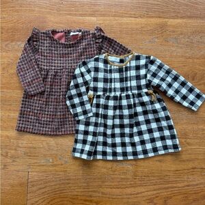 ZARA Long Sleeve Plaid Toddler Dresses